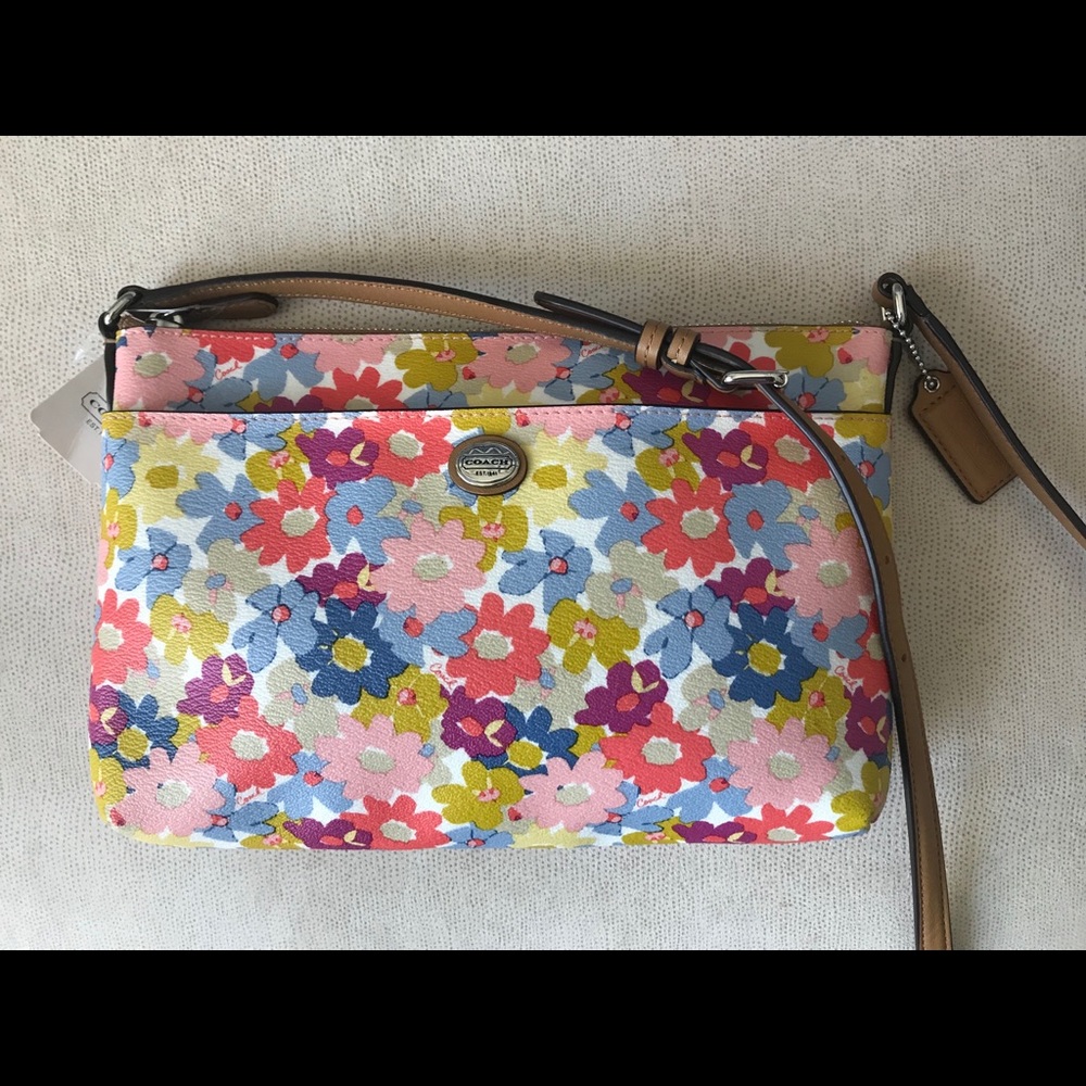 NWT Brand New Spring Floral Coach Crossbody Purse